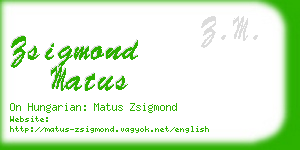 zsigmond matus business card